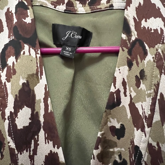 J Crew Autumn Cheetah Leopard Print Crepe Wrap Midi Dress XS NWOT - Picture 3 of 4